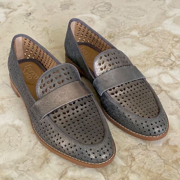 NWT! Franco Sarto Women's Hudley2 Loafer Dark Grey Metallic Classic Comfort - Picture 3 of 8